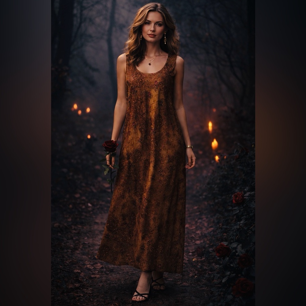 K Woman Dark Romantic Maxi Dress | Whimsigoth Paisley Floral | Moody Boho .